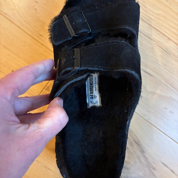 BIRKENSTOCK ARIZONA SANDALS SIZE 44 (EU) BLACK FUR MEN'S WOMENS UNISEX - Picture 8 of 11